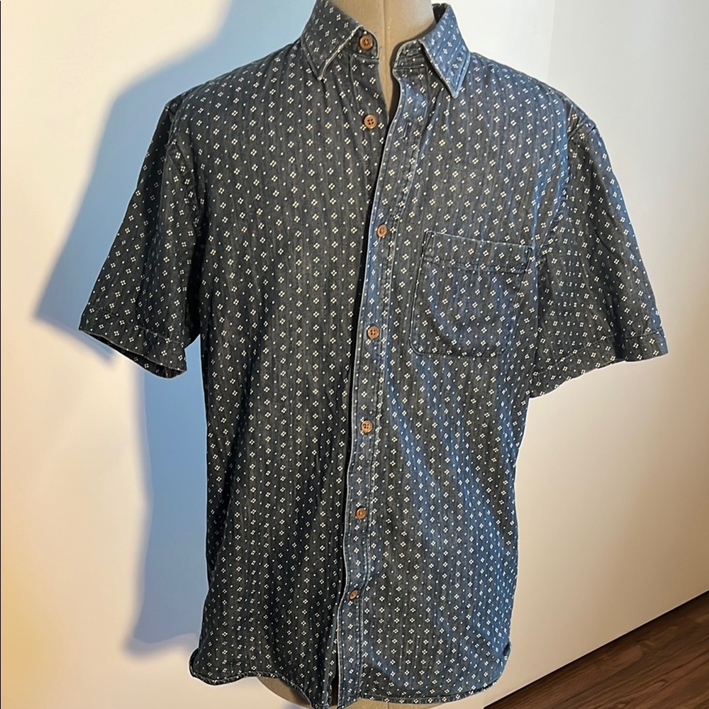 ❤️❤️❤️ Old Navy Blue Casual Button Down Shirt